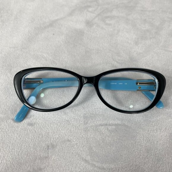 Kate Spade Black Teal Blue Interior Cat Eye Eyeglasses Stephie 0JRH 49 15 135 - Picture 9 of 9